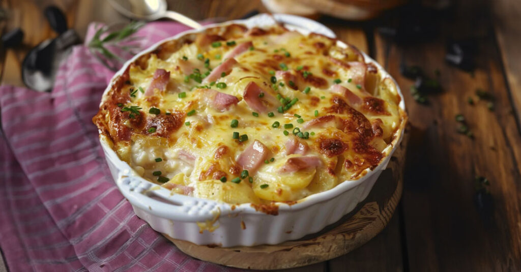 Gratin de Chou-Fleur, Pommes de Terre, Fromage et Jambon – Cuisine
