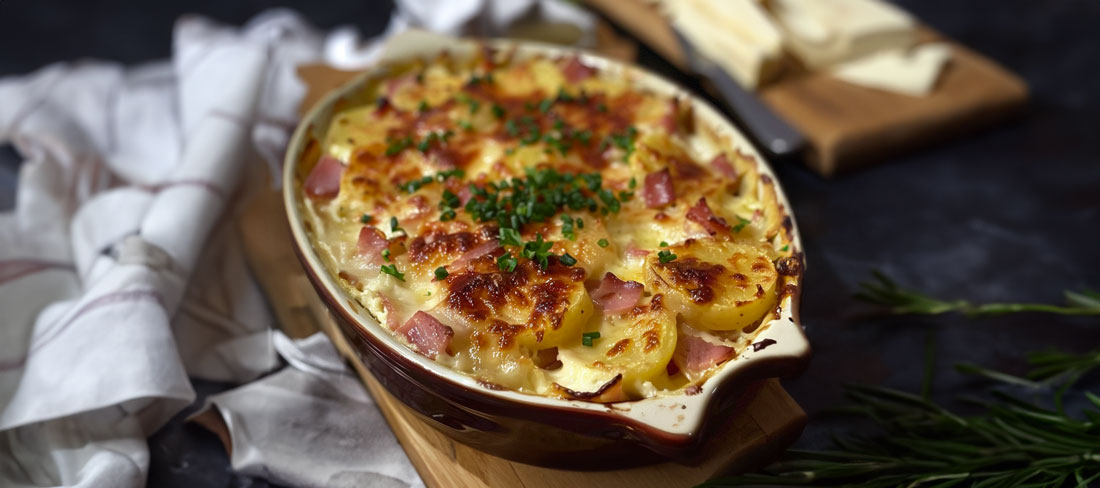 Gratin de Chou-Fleur, Pommes de Terre, Fromage et Jambon – Cuisine