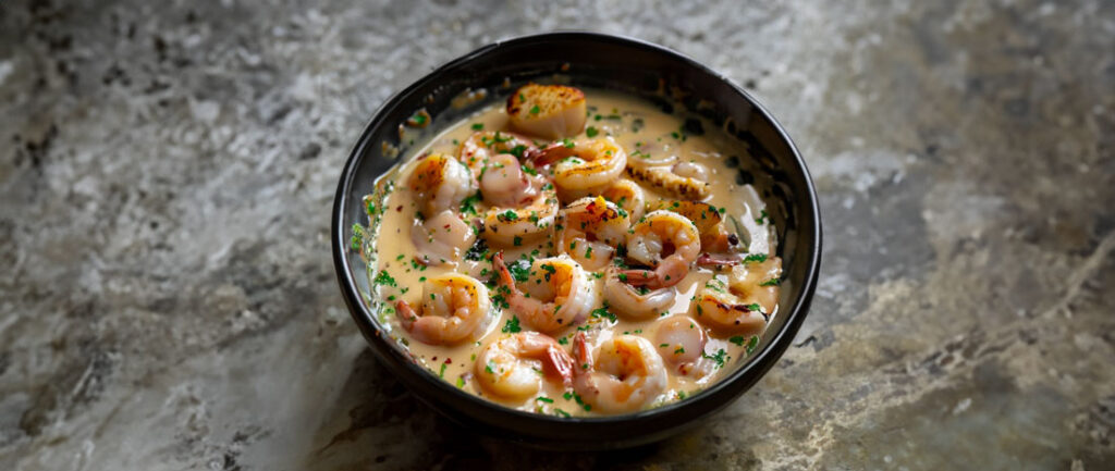 Fruits de Mer à la Sauce Crémeuse à l’Ail et au Vin Blanc – Cuisine