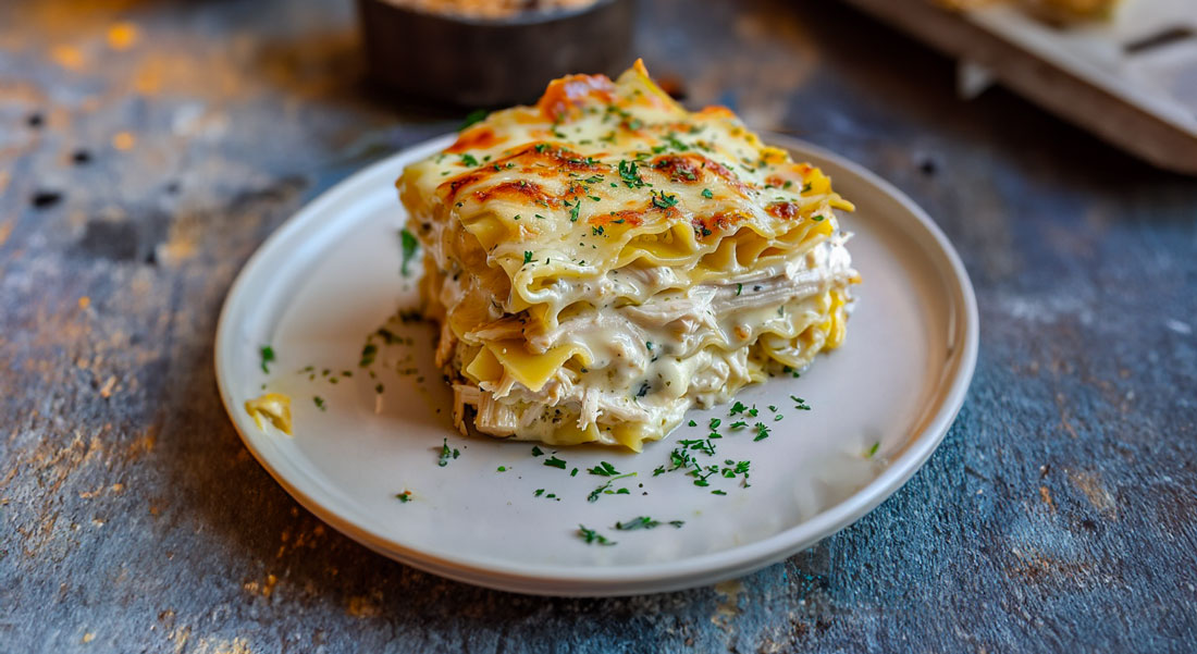 Lasagnes Crémeuses au Poulet avec Sauce Blanche – Cuisine