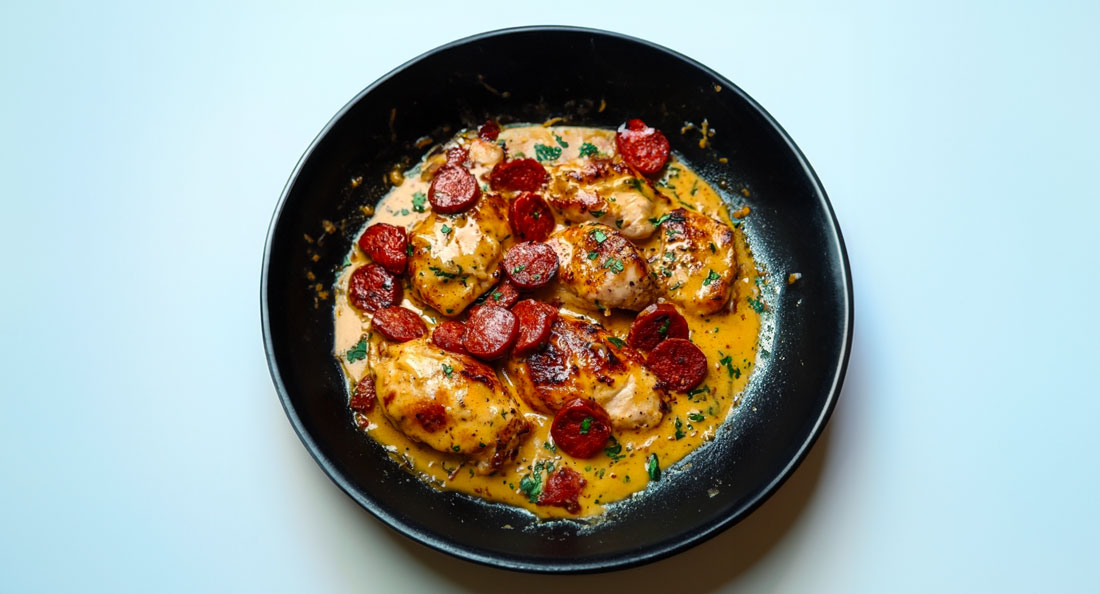 Aiguillettes de Poulet Sauce Crémeuse au Chorizo – Cuisine
