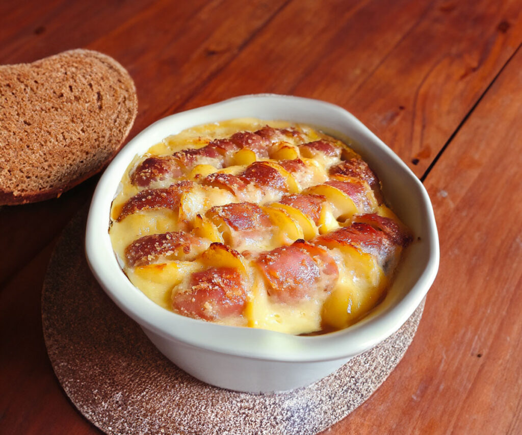 Gratin de Pommes de Terre à la Saucisse Morteau et à la Cancoillotte