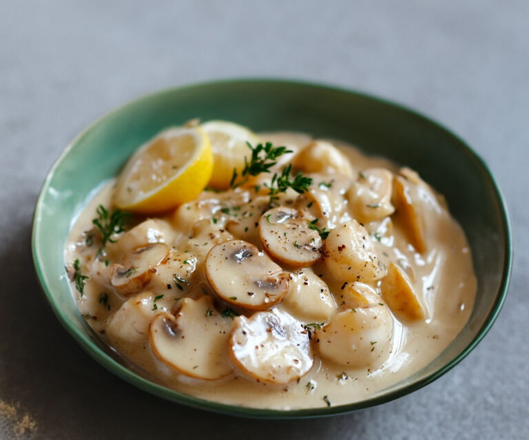 Blanquette de Saint-Jacques aux Champignons : Un Équilibre Parfait